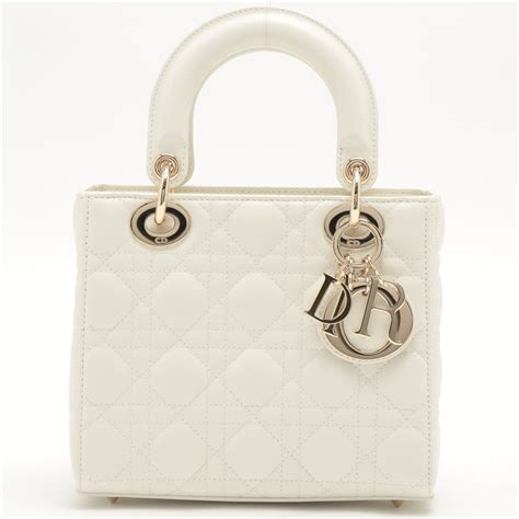 lady dior all white|authentic lady dior handbags.